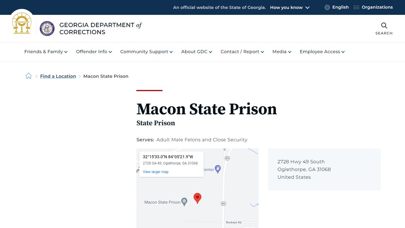 Macon State Prison | Georgia Department of Corrections